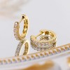 Gold Huggie Earrings for Women 14K Real Gold Plated, Small Cubic Zirconia Cartilage Hoop Earrings Cuffs for Women - 4 of 4