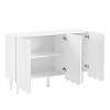 YOOCOZZ Cream Style Shoe Cabinet with 5 Solid Wood Legs,Adjustable Shelves and Wave Doors - 2 of 4