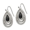 Chisel Stainless Steel Polished and Textured Black Onyx Earrings Shepherd Hook - 4 of 4