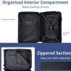 Syemin Luggage Luggage Sets 3 Piece Expandable Hard shell ABS Suitcases with Double Spinner Travel luggage Set with TSA Lock, Blue, 18.3"*12"*29.9" - 4 of 4
