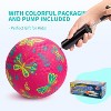 KUYOTQ Pack of 2 Cartoon Playground Balls, Balls for Toddler 1-6, 8.5" Rubber Ball, Indoor & Outdoor Game Toys for Boys Girls with Pump  (Blue+Pink) - 4 of 4