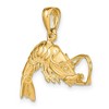 Black Bow Jewelry 14k Yellow Gold 3 Dimensional Shrimp Pendant - 3 of 4