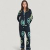 Anna-Kaci Lounge Women's Octopus Print Pajama Set with Button Front Long Sleeve Top and Relaxed Fit Wide Leg Woven Pants - 3 of 4