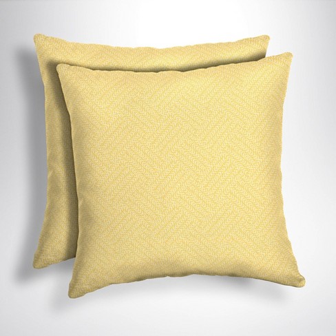 2pk Shirt Texture Square Outdoor Throw Pillows Yellow Arden