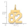 Black Bow Jewelry 14k Yellow Gold, Athletic Collection, Small Polished Number 82 Pendant - 2 of 3