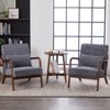 FONTOI Mid-Century Modern Arm Chair with Pillow, Upholstered Reading Chair for Living Room, Bedroom, Antique Dark Grey, 24.8"*30.31"*28.74" - 4 of 4