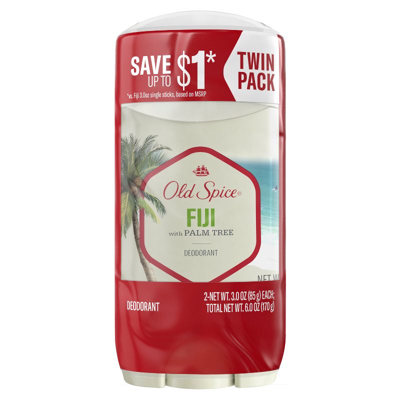Old Spice Men&#39;s Deodorant Aluminum-Free Fiji with Palm Tree Deodorant - Scented - 3oz/2pk, 1 of 11