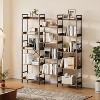 Triple 5 Tier Bookshelf, Wooden Bookcase with 14 Open Display Shelves and Sturdy Metal Frame, Wide Book Shelf Storage Rack for Home Office - 2 of 4