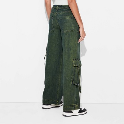 Women's Mid-Rise Wide Leg Cargo Baggy Pants - Wild Fable - Picture 11 of 13