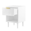 SEVOBAL Nightstands, Modern Nightstand with One Drawer and Open Shelf for Bedroom Organization and Decor, White, 15.75"*15.75"*22.83" - 3 of 4