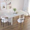 NicBex Velvet Dining Chair Set of 2 Mid-Century Kitchen Upholstered Chairs with Round Curved Backrest, White - 4 of 4