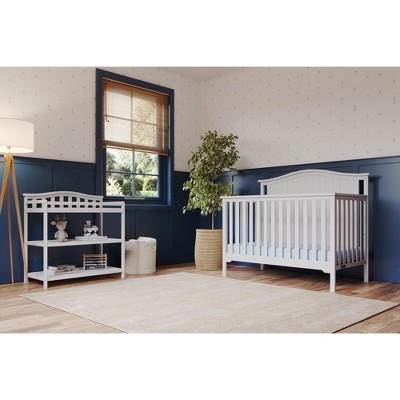 Child Craft Hampton Arch Top Crib and Changing Table Nursery Set, 2-Piece, Includes 4-in-1 Convertible Crib and Changing Table