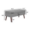 CAVINAS Upholstered Storage Ottoman Bench, Tufted Entryway Bench with Safety Hinge, Ottoman with Storage for Bedroom, End of Bed Bench Foot - 3 of 4