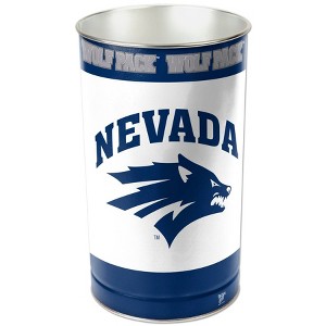 NCAA Nevada Wolf Pack Waste Basket: Indoor Tin Trash Can, Open Top Design - 1 of 3