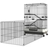 PawHut 45" Small Animal Cage with Wheels, 4-Level Portable Bunny Cage, Chinchilla Ferret Cage with Removable Tray, Platforms and Ramps, Black - 4 of 4