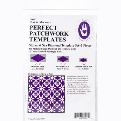 Marti Michell Perfect Patchwork Template-Storm At Sea 2/Pkg
