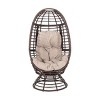 Coolbibila 1-Piece Outdoor Wicker Swivel Egg Chair With Cushion,Patio Polyethylene Rattan Weaving Basket Shaped Lounge Chair With Iron Frame - 3 of 4