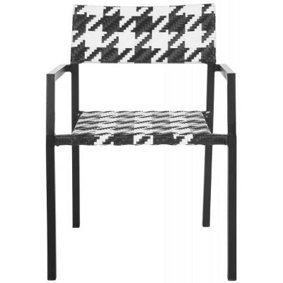 Halden Black and White Rattan Arm Chair Set