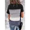 Womens V Neck Lightweight Crochet Sweater Color Block Pullover Sweater Summer T Shirts 2024 - 2 of 4
