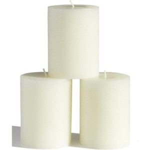 3x4 inch Pillar Candles Set of 3 ¨C Unscented Dripless Rustic Candles for Decor, Centerpieces, Weddings - 1 of 4