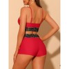 Elerevyo Women's Contrast Color High Waisted Scoop Neck Swimsuit Bathing Suit 2 Pcs - 3 of 4
