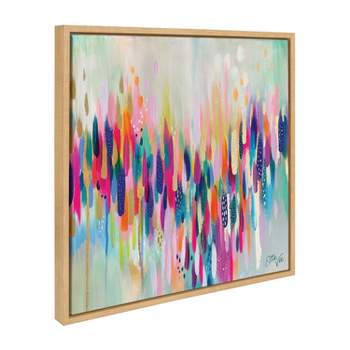 Kate & Laurel All Things Decor 22"x22" Sylvie Brushstroke 154 Framed Wall Art by EttaVee Modern Abstract Colorful Fun Wall Art