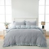 Tufted Ruffle Comforter Set – Soft Lightweight Jacquard Bedding with Fringe Pattern, Shabby Chic Farmhouse Quilt 3-Piece - 2 of 4