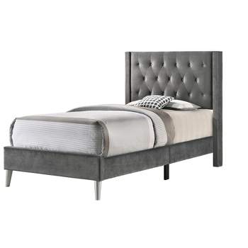 Passion Furniture Bergen Twin Tufted Panel Bed