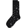 Memoi Men's "Musical Notes" Cashmere Blend Novelty Crew Sock Black 10-13 - 3 of 4