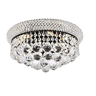 Primo 14'' Chrome Flush Mount with Clear Royal Cut Crystal