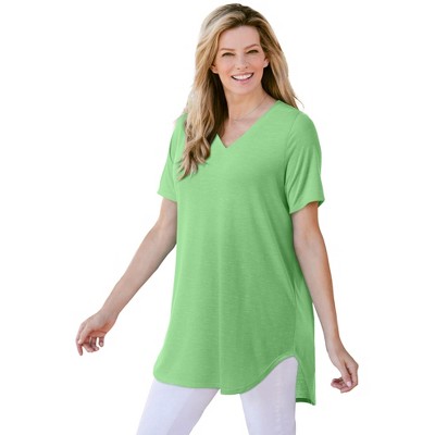 Woman Within Plus Size Marled V-Neck Tunic