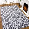 Area Rug for Living Room Bedroom Machine Washable Modern Diamond Rug Non-Slip Medium Pile Stain-Resistant Dining Accent Carpet - 3 of 4