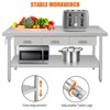 Stainless Steel Workbench with Drawers & Paper Towel Holder, Heavy-Duty Metal Prep Table for Kitchen, Garage, Commercial, Silver - 4 of 4