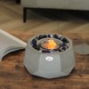HOMCOM Concrete Tabletop Fireplace, 9" Portable Fireplace with Lid for Indoor and Outdoor, 0.1 Gal Max 215 Sq. Ft., Burns up, Light gray - 2 of 4