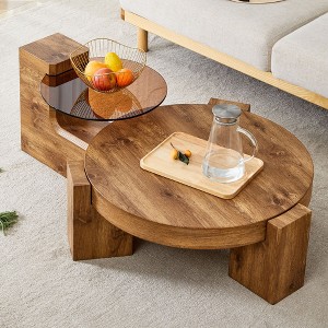 NicBex Round Dining Table Set Round Glass Dining Table for 4 Modern Dining Table with Pedestal Base for Kitchen - 1 of 4