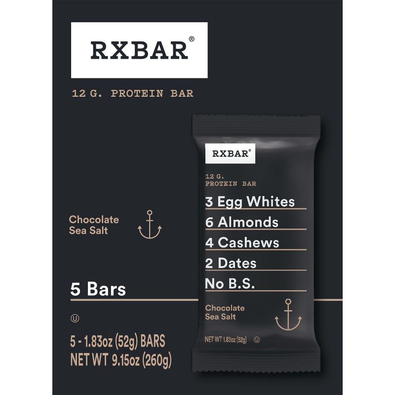 RXBAR Chocolate Sea Salt Protein Bars- 5ct/9.15oz, 6 of 7