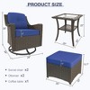 YARDSIGHT 2-Person All-Weather Wicker Patio Chat Set: 2 Chairs, 2 Ottomans & Glass-Top Coffee Table - 3 of 4