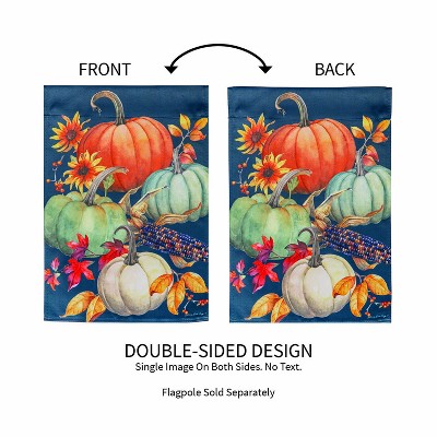 Autumn Harvest Multicolor Suede Garden Flag 12 x 18 Inches