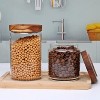 5-Piece Glass Canisters with Wooden Lids for Tea, Sugar, Coffee, Candy & Spices - 4 of 4