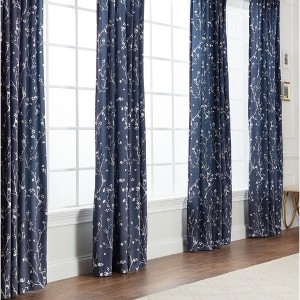 Chanasya 2pk Sakura Cherry Tree Print Room Darkening Window Curtain Panels - Set of 2 - 1 of 4
