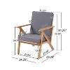 GDFStudio Manarola Outdoor Acacia Wood 8 Seater Chat Set, Teak/Dark Gray - 4 of 4