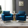 Set of 2 Iapygia Contemporary Tufted Wooden Upholstered Club Chair with Metal Legs for Bedroom Club Chair| ART OF LIVING DESIGNS - 2 of 4