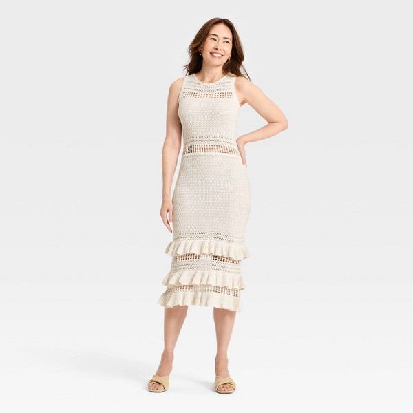Vestido midi de punto con volantes para mujer - A New Day™ 3