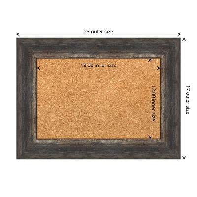 Bark Rustic Char Framed Natural Cork Bulletin Board