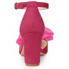 Allegra K Women's Bow Knot Pointed Toe Block Heel Pumps - 3 of 4