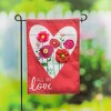 Evergreen Heart of Flowers Garden Linen Flag- 12.5 x 18 Inches Outdoor Decor for Homes and Gardens - 2 of 3