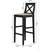 RISOKEYS Bar Chair Counter Height Stool - Vintage Kitchen Island Chair with Backrest, Padded Seat & Footrest for Home and Pub - Black - 3 of 4