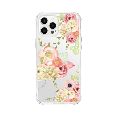  OTM Essentials Apple iPhone 12 Pro Max Tough Edge Clear Phone Case - Flower Garden Pink 