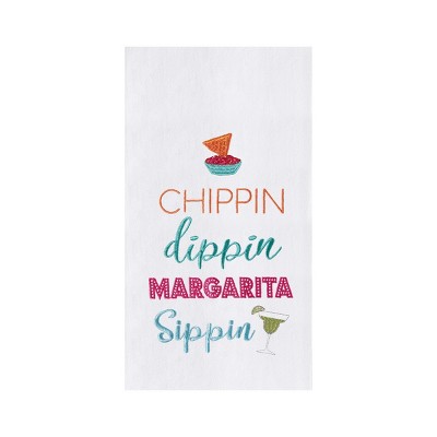 C&F Home Chippin Dippin Margarita Sippin Flour Sack Embroidered Cotton Flour Sack Kitchen Towel Dishtowel