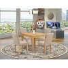 Square Dining Set 5Pc - 36 Inch Table w/ Parsons Chairs - Linen Fabric - Modern Farmhouse Style - 2 of 4